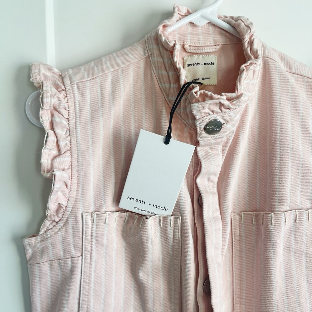 seventy + mochi Pink and White Vest - Picture 4 of 9